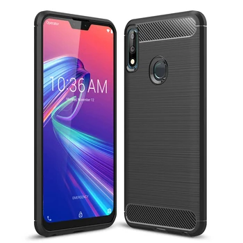 

30pcs/lot For Asus Zenfone Max Pro M2 ZB631KL Case Carbon Fiber Armor Anti Scratch Brushed TPU Gel Cover
