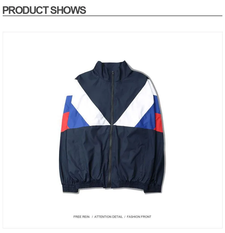 Men Jacket Gosha Rubchinskiy Classic Navy Tricolor Sport Long sleeve Windbreaker Jackets Hiphop Skateboards Couples Outwear S-XL (21)