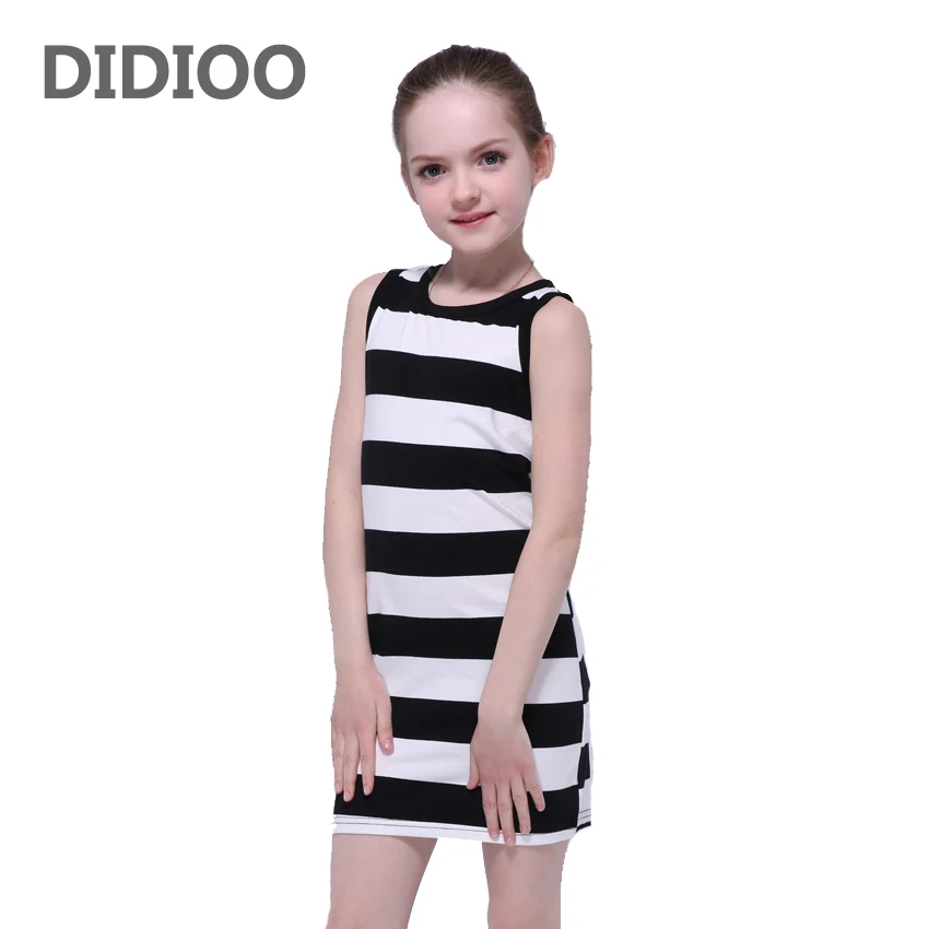 

Kids Striped Dresses For Girls Clothing Sleeveless Girls Vests Dresses Cotton Children Dresses For Party Vestidos Minena 2 8 12Y