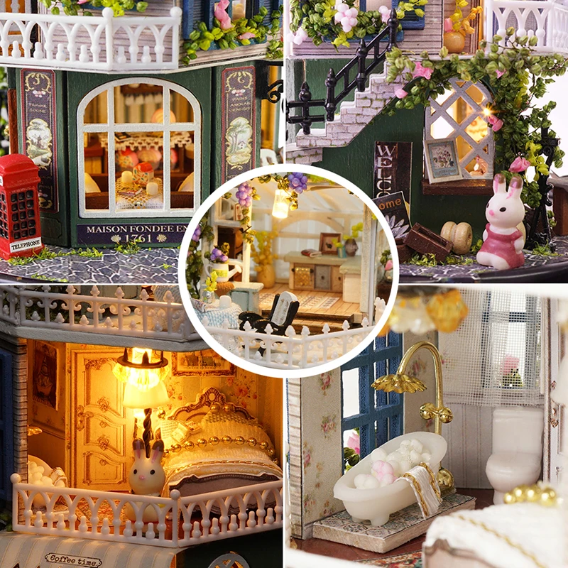 CUTEBEE-Doll-House-Miniature-DIY-Dollhouse-With-Furnitures-Wooden-House-Toys-For-Children-Birthday-Gift-Star