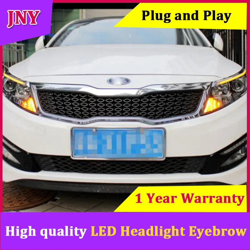 JNY LED Headlight Eyebrow Daytime Running Light White DRL With Yellow