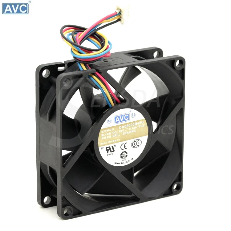 Для AVC DA08025B48U P021 DC48V 0.14A 4 проводные 80x80x25 мм серверные Инверторные промышленные