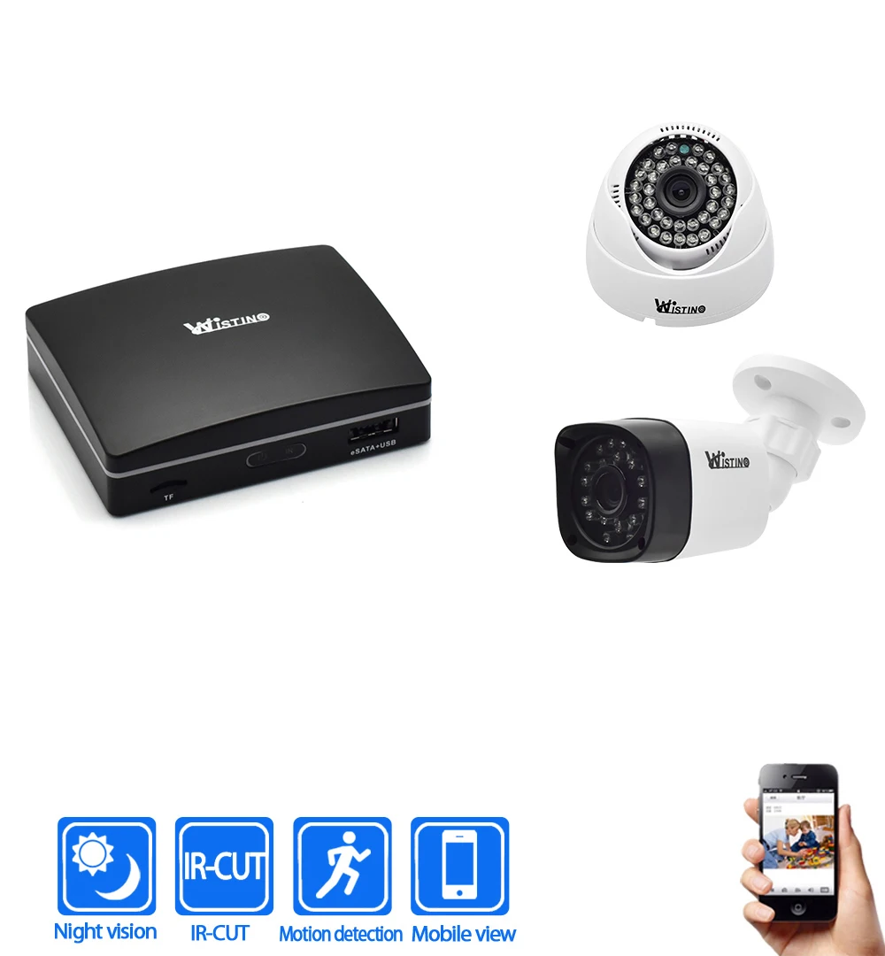 Wistino CCTV IP Camera NVR Kits 1080P XMeye Outdoor Surveillance Camera  HomeSystem Security Video Monitor Onvif IR Night Vision (2)