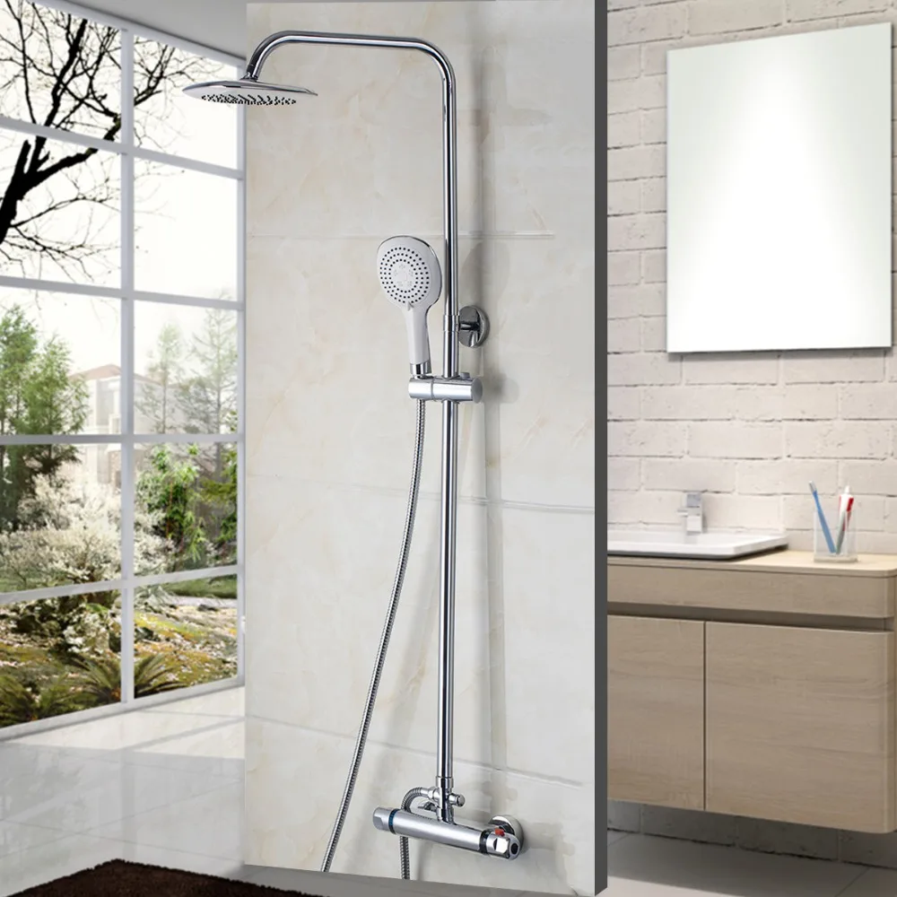 Baru Modern Kamar Mandi Faucet Chrome Dipoles Shower Set Wall