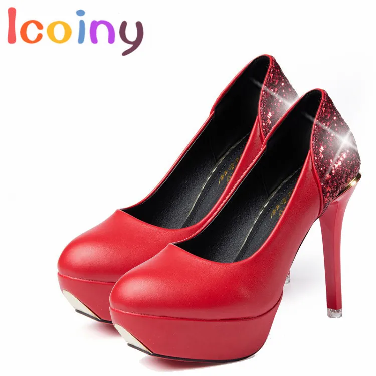 

Women Glitters Pumps Shoes 2017 Brand High Heels Stilettos Female Platforms  Wedding Shoes Women tenis feminino Mujer Zapatos