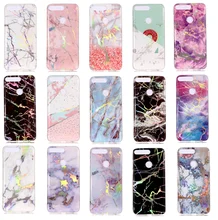 

Luxury Laser Marble Case For Huawei Y7 2018 Prime Coque Shining Glitter Silicone Soft Phone Case For Huawei Y7 2018 Prime Cover