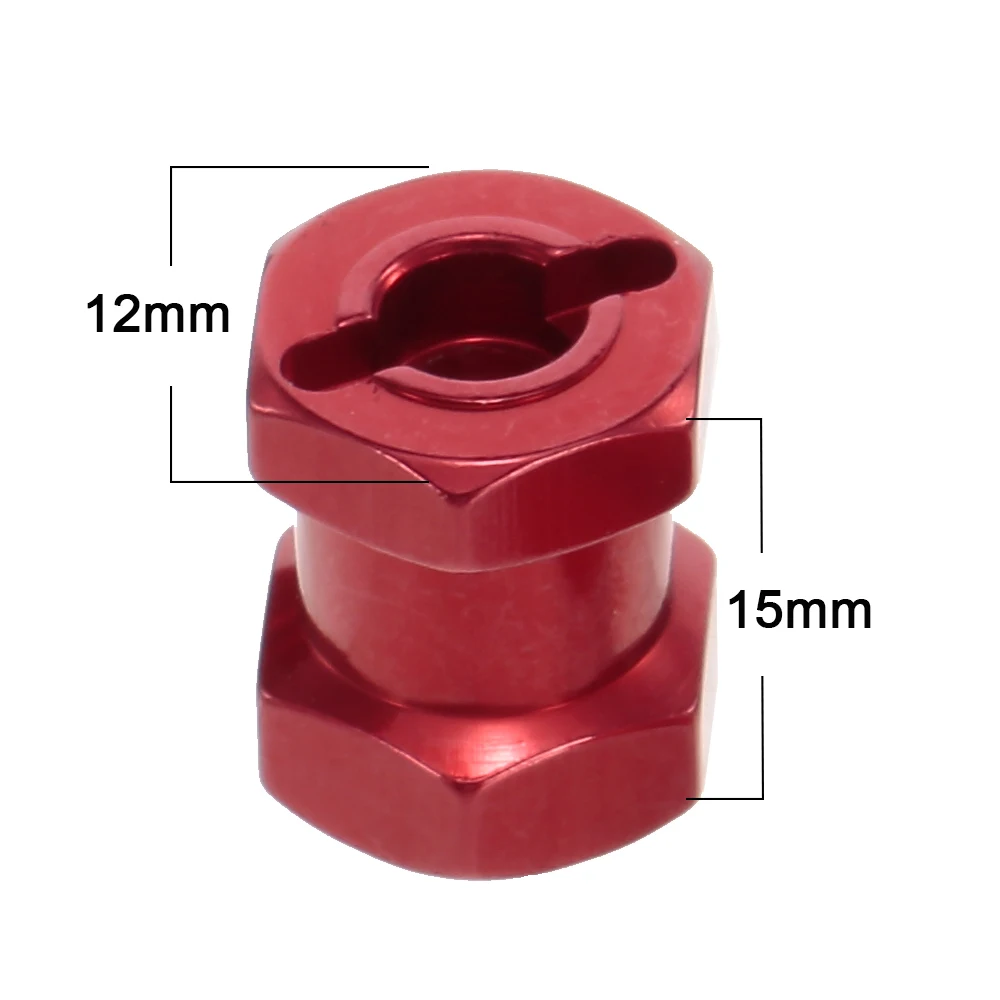 4pcs 12mm Hex 15mm Coupler Tire Extended Adapter for Traxxas Hsp Redcat Rc4wd Tamiya Axial scx10 D90 Hpi RC Car Parts (10)