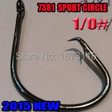 2015new Спорт Круг Крюк Размер: 1/0# колючей крюк 5000 шт./лот
