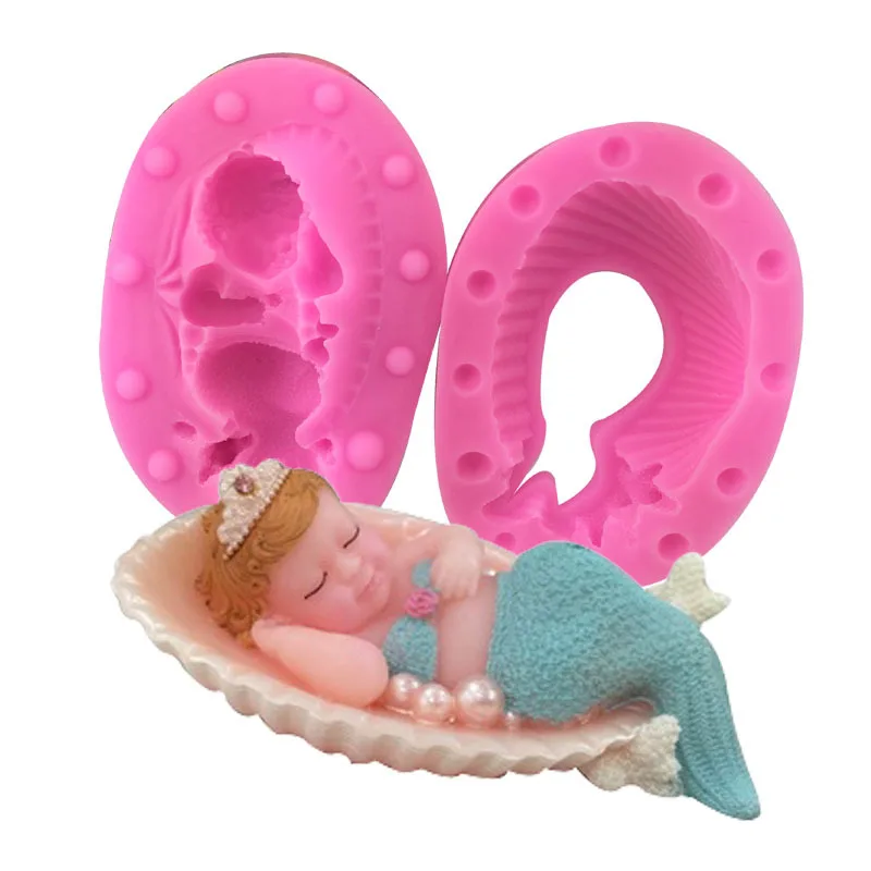 

3D mermaid Shape Silicone Soap Mold Handmade Soap Making Silicone Form Pudding Jelly Mold Cake Baking Form