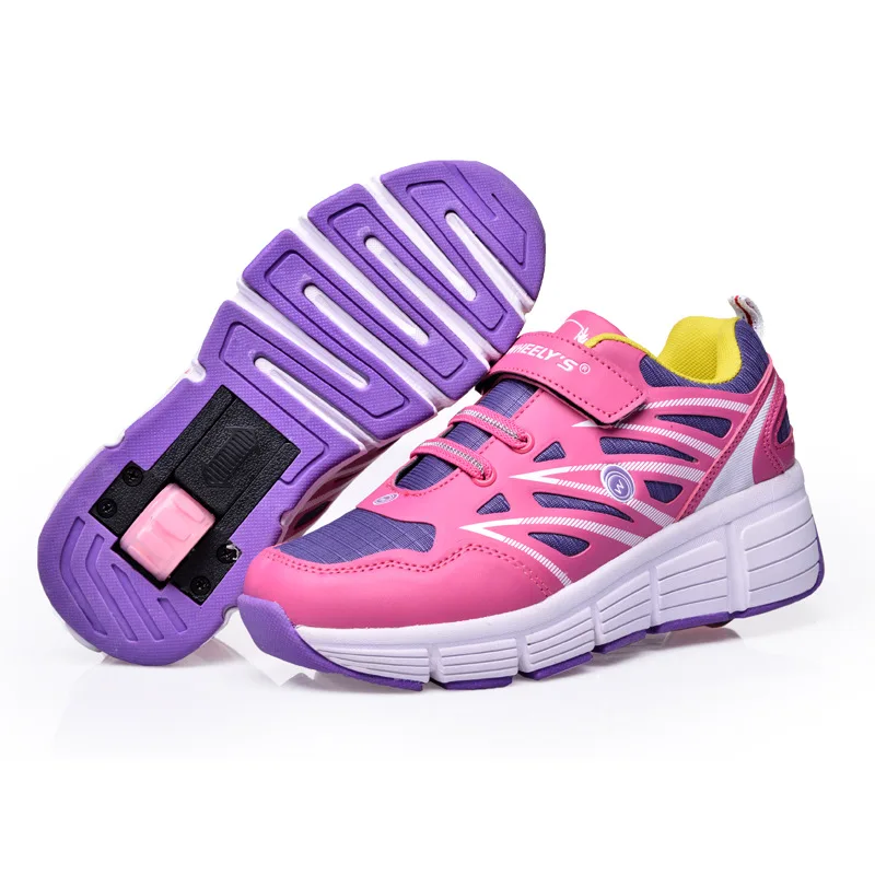 

new style ultra-light storm shoes with wheels boys and girls automatic paragraph blast shoes skating shoes
