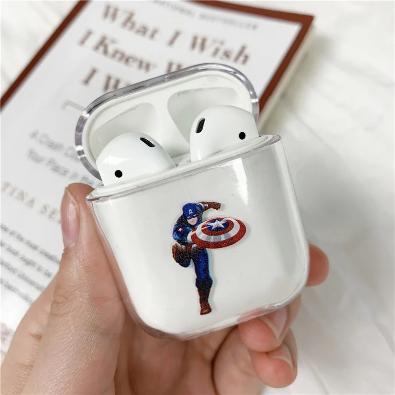 

Transparent hard PC Cases For AirPods Case Cartoon Retro Pattern Protective Cover Bluetooth Wireless Earphone Case For Airpods 2
