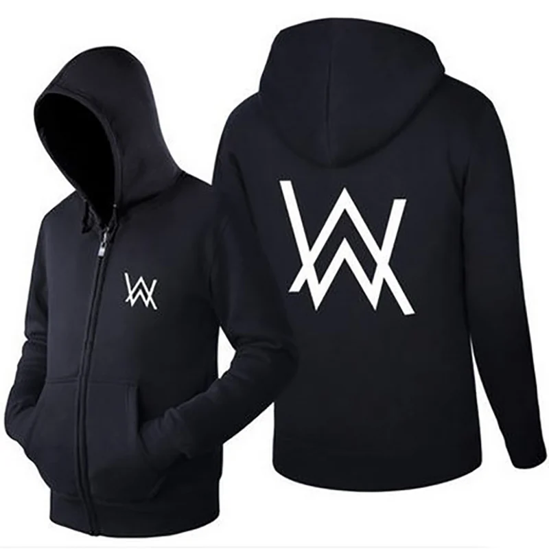 

Winter Spring DJ Alan Walker Long Sleeve Hoodies Sweatshirt Faded Casual Zipper Hip Pop Hooded Male Sweatshirt Coat Streetwear