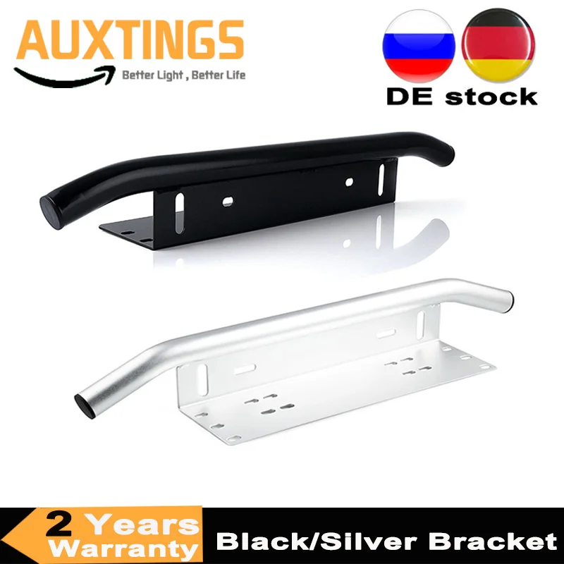 

New Arrival Black Silver Aluminum Bull Bar Type Car SUV Bumper License Plate Work Lamp Bracket Kit For Truck Car Offroad 4x4 4WD