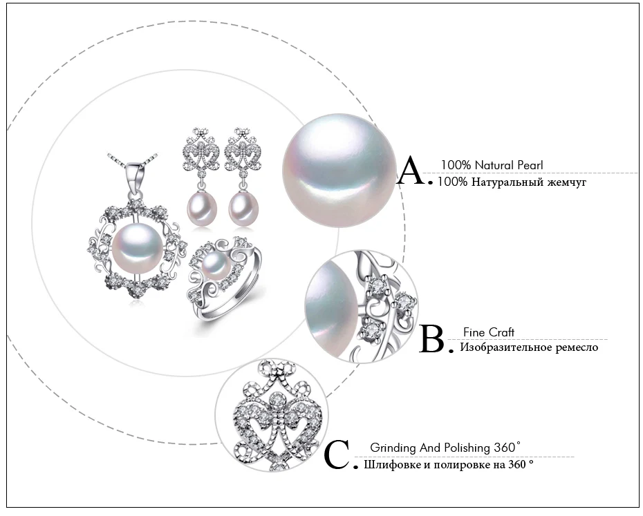 FENASY 925 пробы серебряные серьги с камнями, натуральный жемчуг ювелирные наборы для женщин, богемный набор Этнические серьги кольца