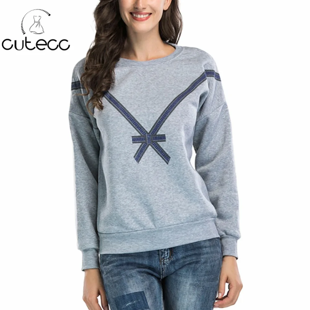 Sweet women fall winter bow knot print casual slim