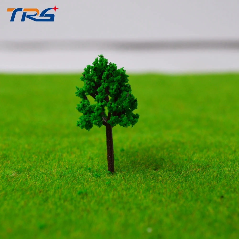 Teraysun 100pcs miniature plastic tree model 4cm height architectural