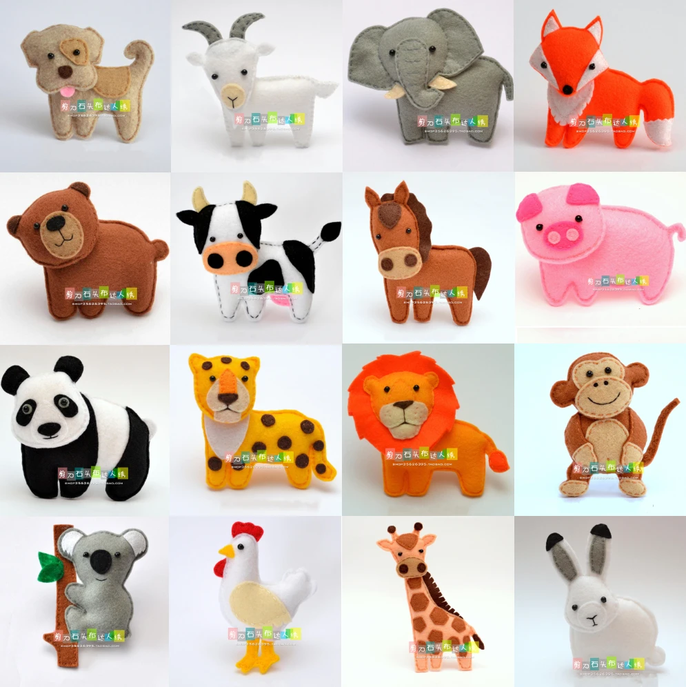 Small animal doll Felt kit Non woven cloth Craft DIY Sewing set Felt