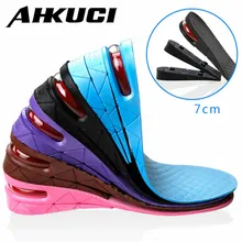 Стельки для увеличения роста из ПВХ с каблуком 7 см три Слои Регулируемый скрытый внутренний невидимые стельки для мужчин и женщин размеры 35–44