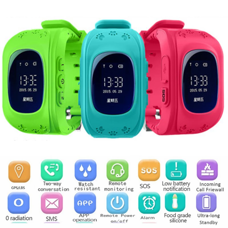 

2019 Smart Watch GPS Kids Position Children Safe SOS for Android IOS Baby Tracker Watch Support SIM Card Kids Q50 Smartwatch