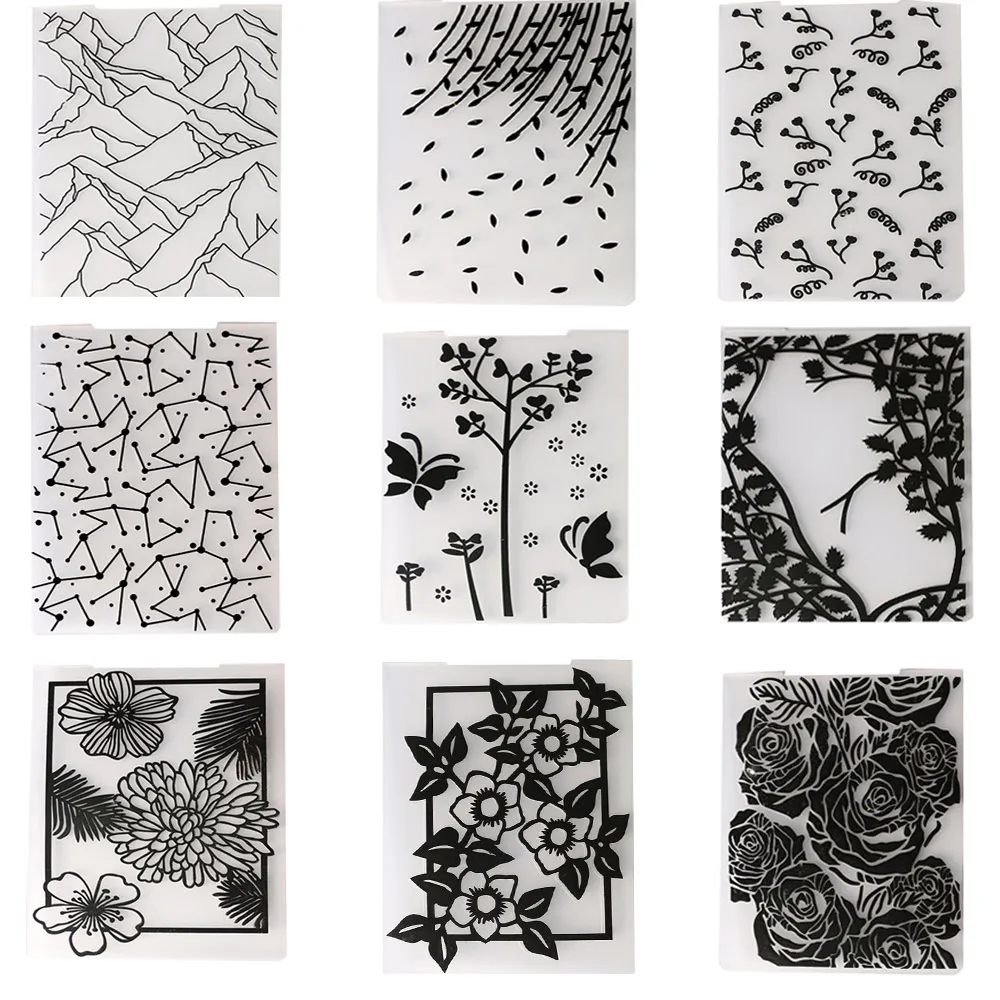 

Plastic Embossing Folder for Scrapbooking DIY Album card make Tool Plastic Stencils Craft Decor Template Molds 14.5X10.5cm