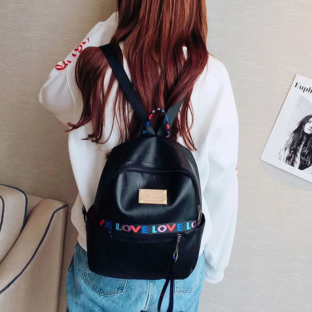 

Sleeper #W401 2019 fashion Women Letter Print Backpack Travel School Bag Double Shoulder Bag Zipper Bag Free Shipping