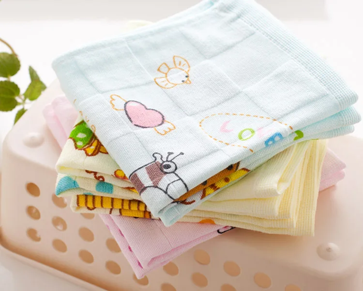 27x27 см Марлевое печатное хлопковое маленькое квадратное полотенце ручное полотенце домашнее очищающее лицо для детей