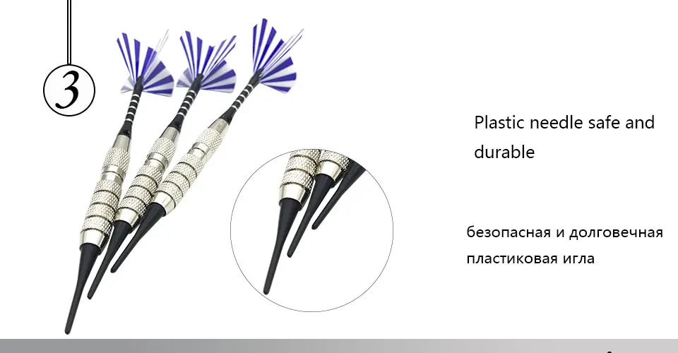 Easytoday 3Pcsset Electronic Dart 18g Soft Tip Dart Profession Throwing Competition supplies Aluminum Alloy Dart Shafts Box Flight (3)