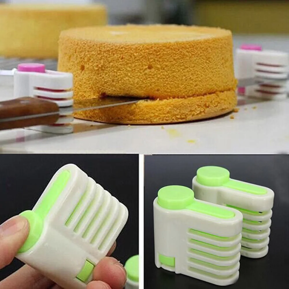 

2PCS/ Set Hot 5 Layers Cake Bread Cutter Pastry Stratifier Leveler Slicer Cutting Fixator Kitchen Accessories Tools D