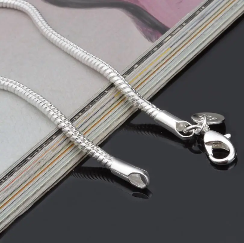 Anenjery браслеты из стерлингового серебра 925 пробы 3 мм 4 мм браслеты из змеиные кости браслеты для мужчин и женщин ювелирные изделия S-B36