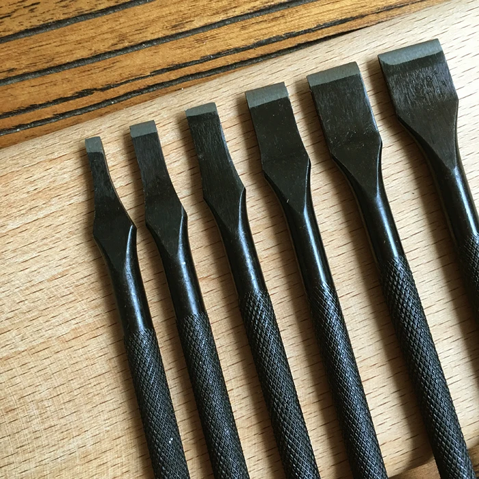 Японская черная ручка прямой удар карман кошельков DIY ремесло кожаный инструмент 3-12м
