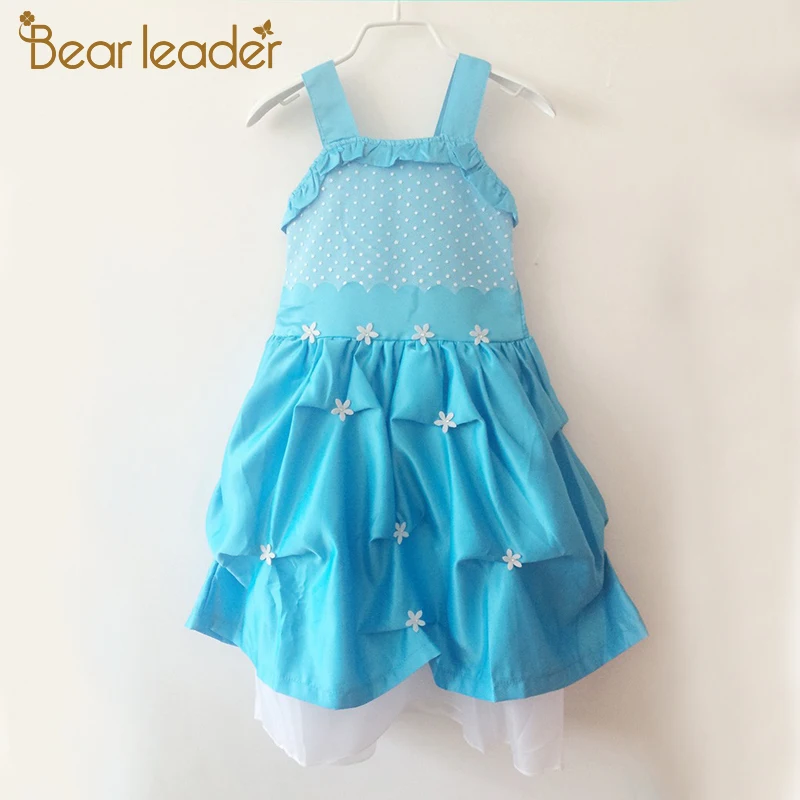 Bear Leader Girls Dress 2020 New Fashion Girl Princess Dresses Sleeveless Ball Gown White Flower Decoration Clothing For 4-6Y | Детская