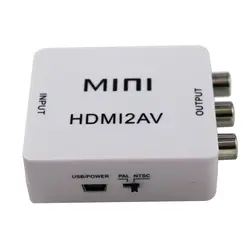 10 шт./лот Мини HD видео конвертер HDMI AV/CVBS L/R видео адаптер 1080 P HDMI2AV Поддержка NTSC и PAL Выход
