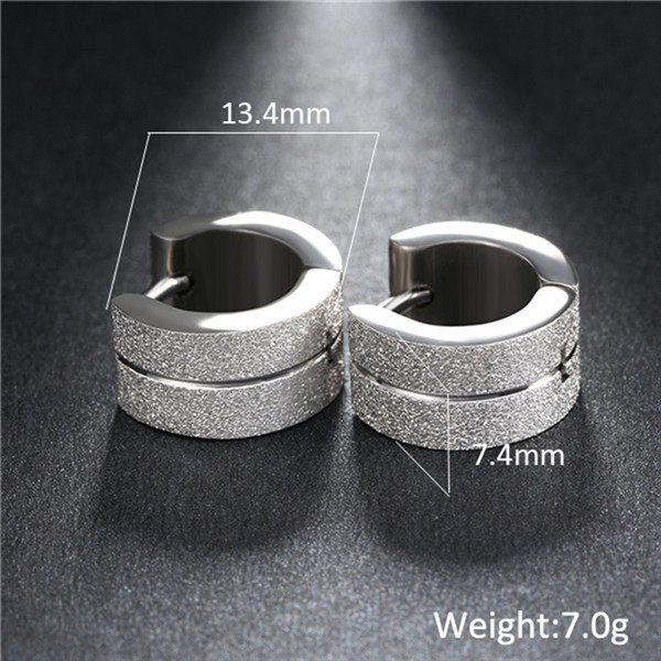 Rose Gold Color Scrub Stainless Steel Wedding Hoop Earrings for Woman Gifts