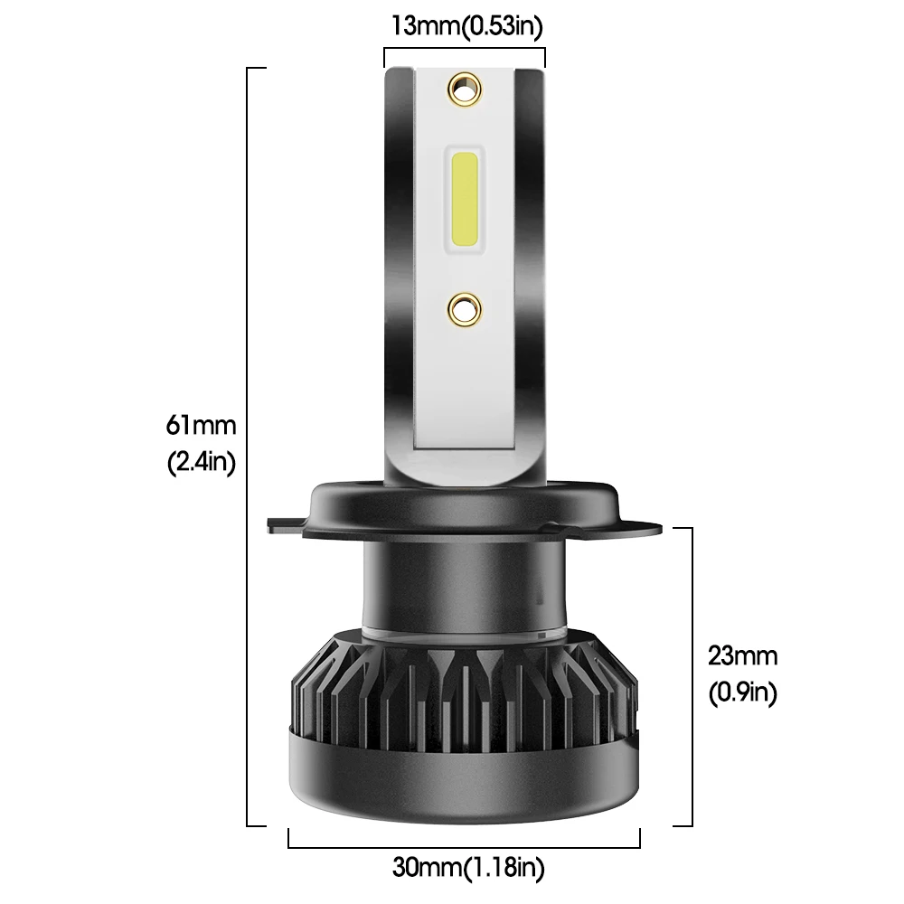 Комплект из 2 предметов Автомобильные фары мини-лампа H7 светодиодный лампы H1 светодиодный H7 H8 H11 Противотуманные фары комплект фар 9005 HB3 9006 HB4 для авто светодиодный 12V 60W 8000LM
