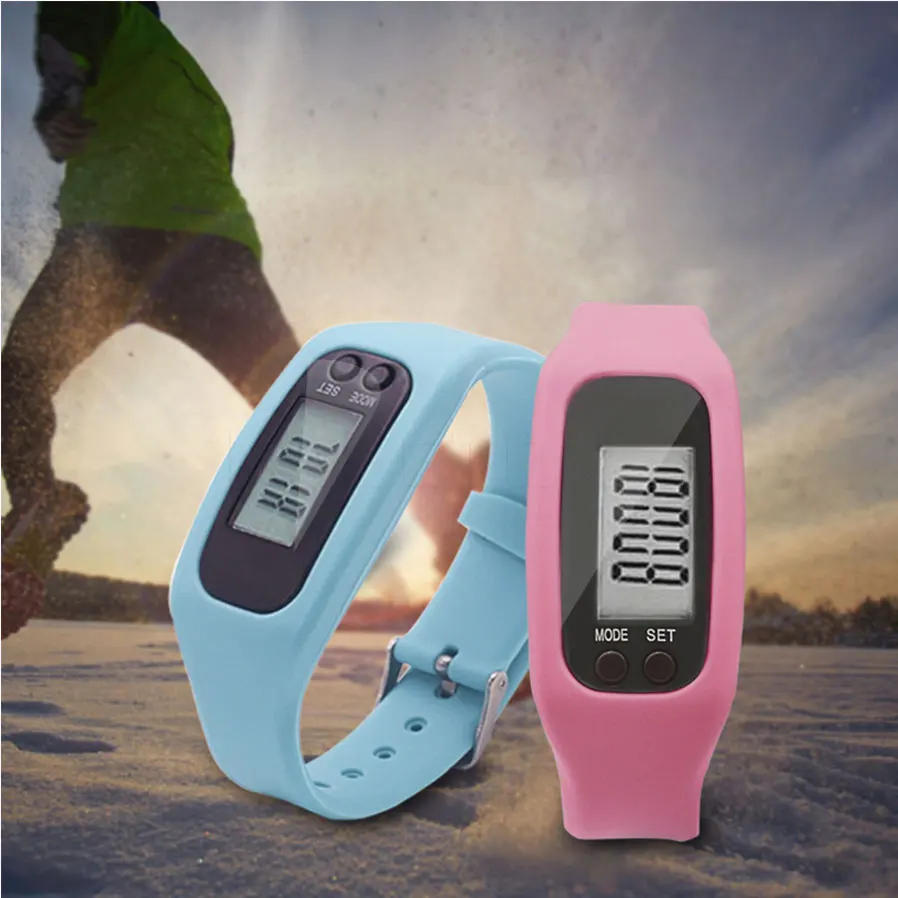 Run Step Watch Bracelet Pedometer Calorie Counter Digital LCD Walking Distance Bracelet Water-resistant Digital Watch