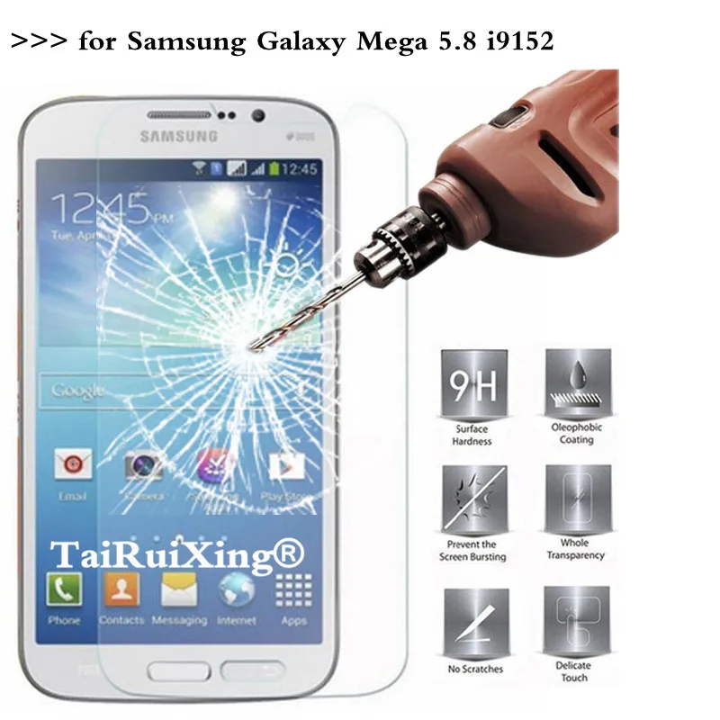 

9H 2.5D 0.26 mm Tempered Glass Screen Protector For Samsung Galaxy Mega 5.8 i9152 I9150 9152 9150 9158 Protective Film
