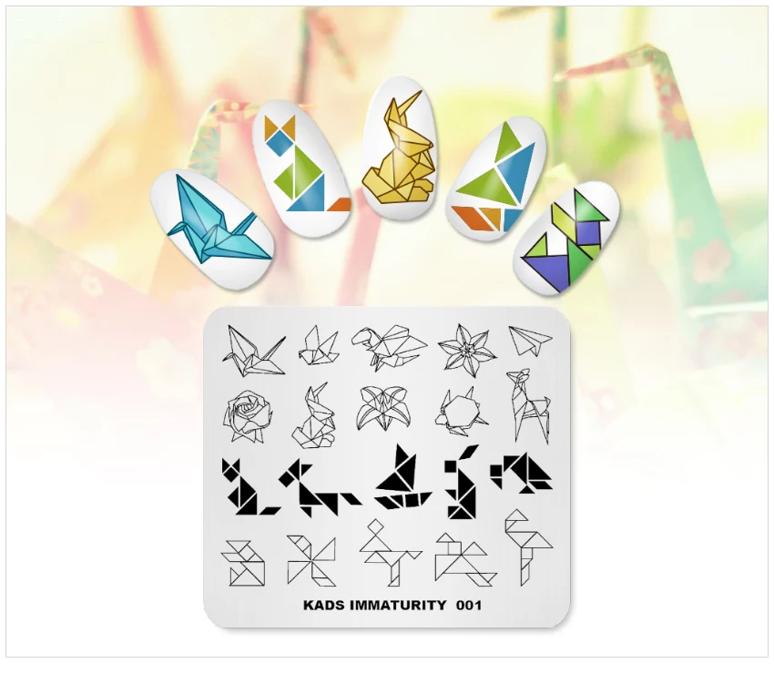 KADS дизайн ногтей шаблон конструкции незрелость серии трафарет для маникюра пластины с узорами для ногтей шаблон для печати дизайн