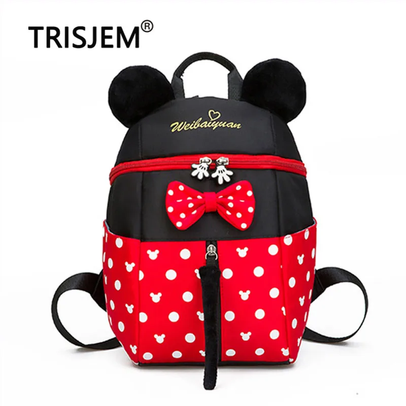 

2019 Cartoon Bow Print Cute Small School Bags for Teenagers Perfect Quality Nylon Waterproof Backpack for Girls Kids Bag Female