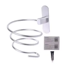 Soporte de secador de pelo de pared, estante de almacenamiento de aluminio autoadhesivo, sin clavos, sin perforación