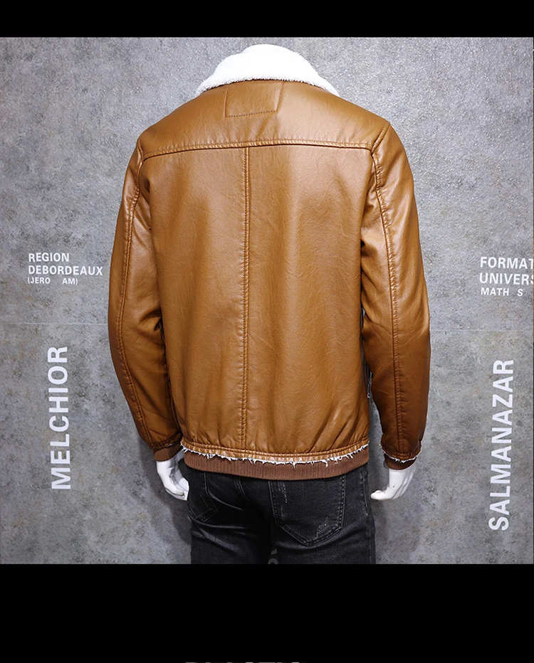 M-4XL Для мужчин флис кожаное пальто, кожаная куртка черного цвета/цвета хаки, большие размеры, для мужчин кожа пальто кожа для осень-зима