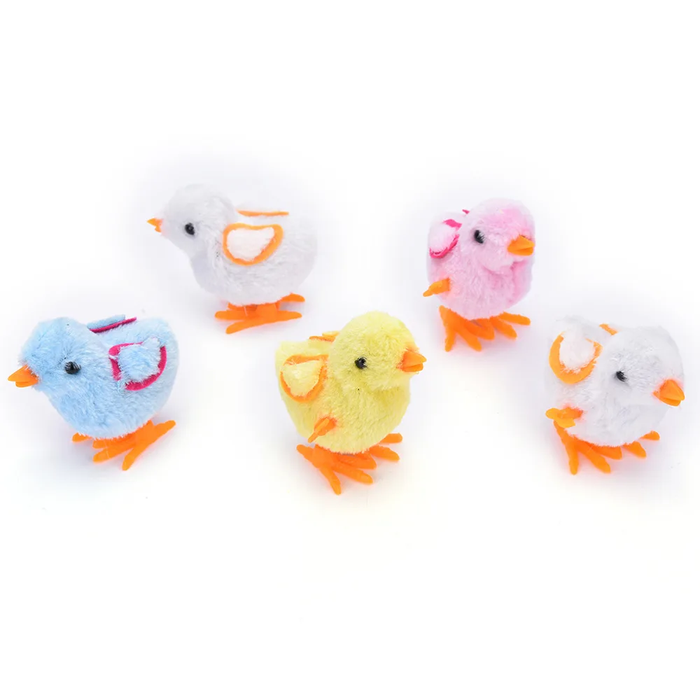 Kawaii cute animal clockwork chick wind up plush yellow small plastic