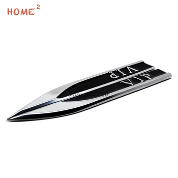 

Car Fender Sticker for Audi A3 Opel Astra Peugeot 208 Ford Focus Kio Rio Skoda Fabia for VIP Logo Metal Blade Emblem Decals