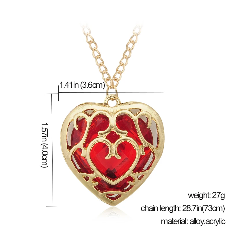 red heart gold necklace