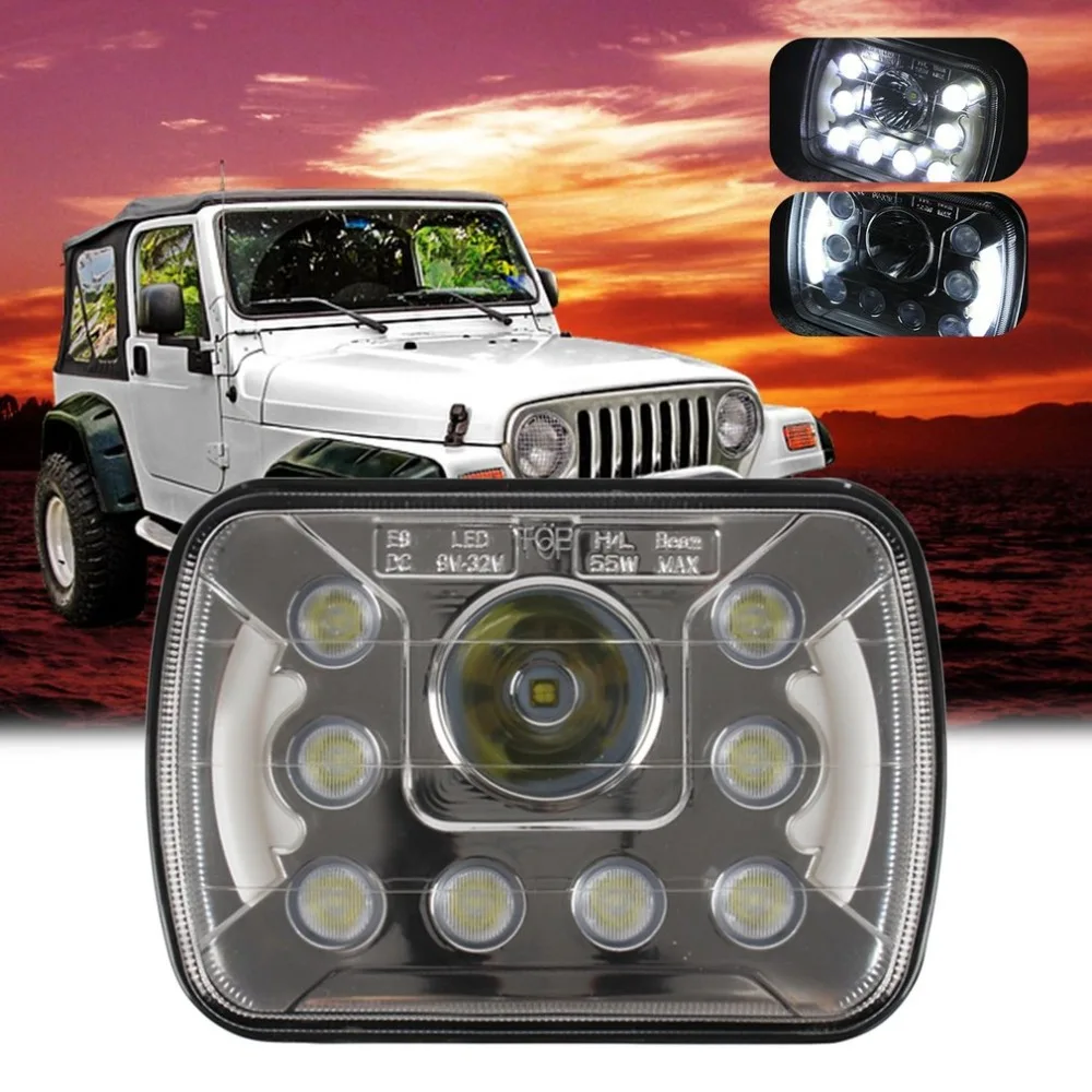 Buy 7 Inch 55W Headlight Assembly 6000K Square Shape