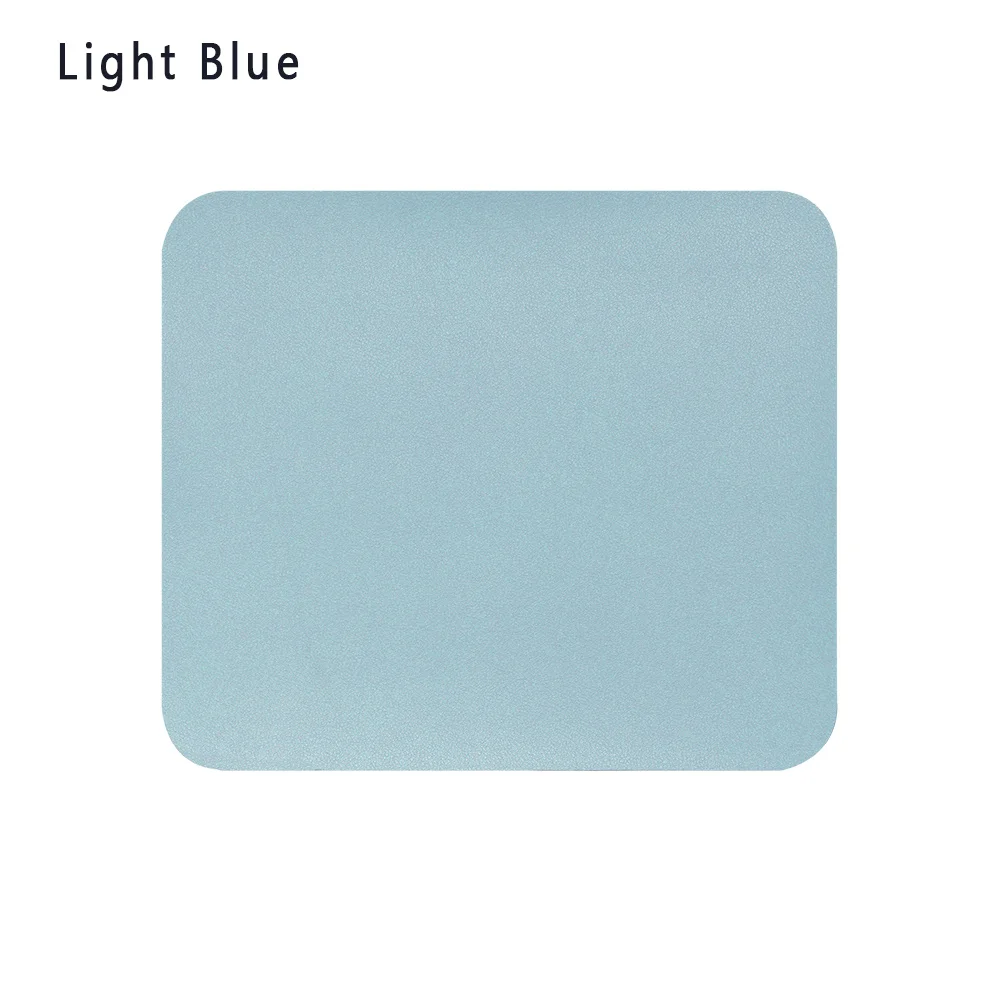 Fashion Anti-slip Mouse Pad Leather Gaming Office Mouse Mat Desk Cushion Comfortable For Laptop PC MacBook Home Office - Цвет: light blue