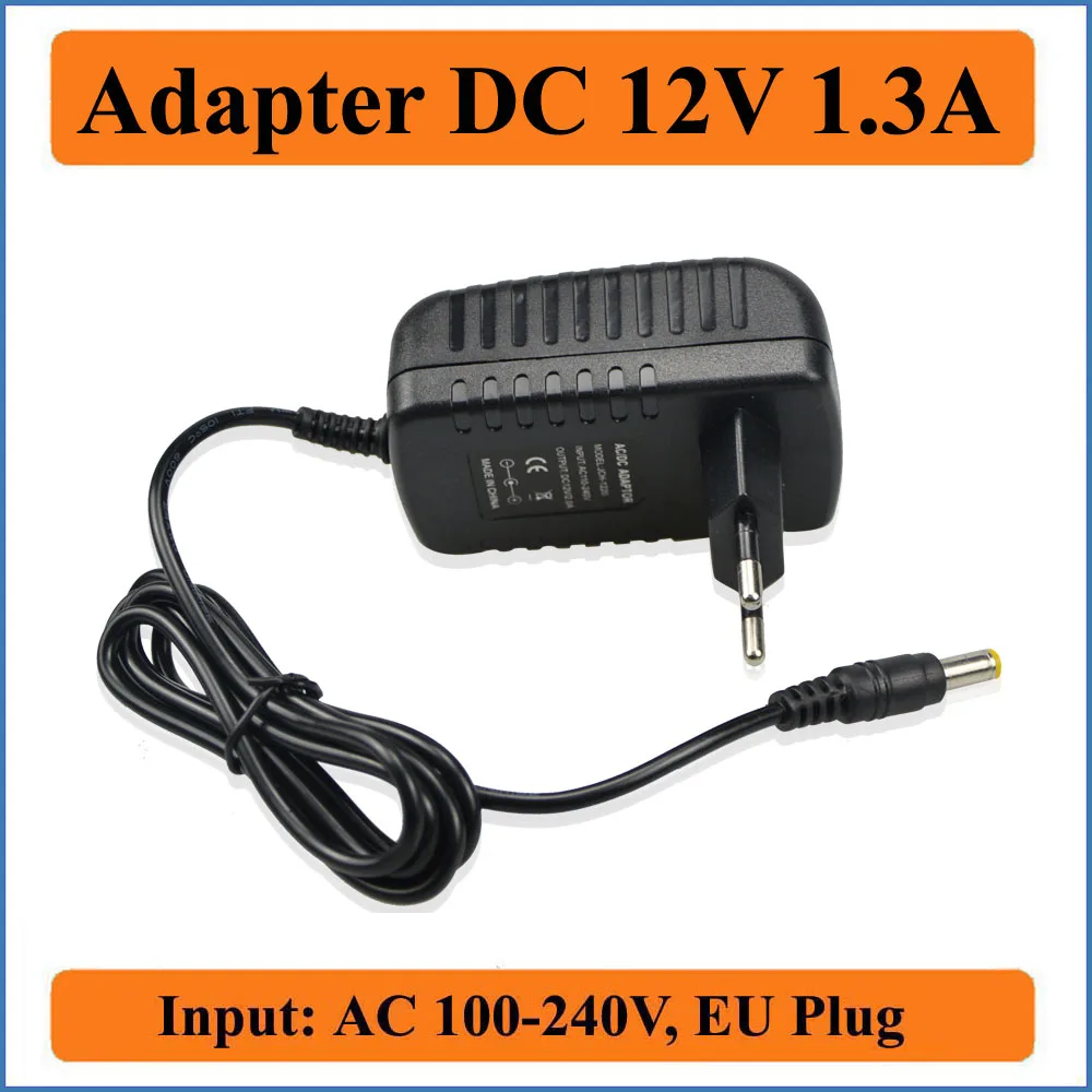 12 В 1.3A ЕС штекер AC DC адаптер AC 100-240 в источник питания для DC 12 В штекер 2,1-2,5 мм x 5,5 мм переключающее Зарядное устройство блок питания