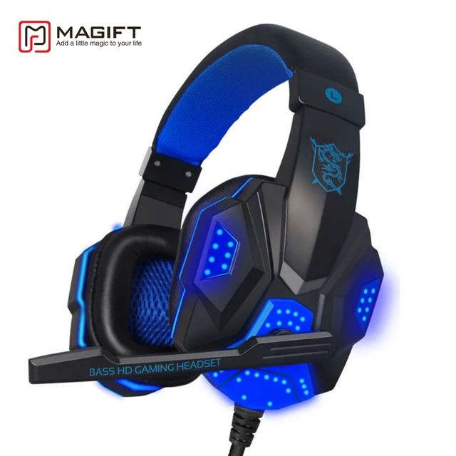 Magift Sound Effect Gaming Headset Stereo Headphones with Mic for Computer PC Laptop Gamer with LED Light Over Ear Glowing Magift Sound Effect Gaming Headset Stereo Headphones with Mic for Computer PC Laptop Gamer with LED Light Over Ear Glowing