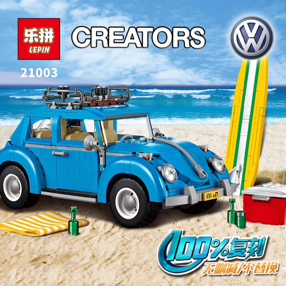 New font b LEPIN b font 21003 Creator Series City Car Volkswagen Beetle model Building Blocks