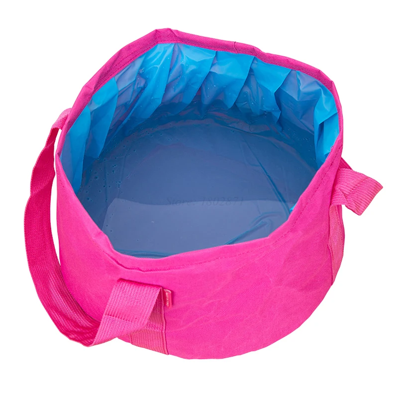 

15L Portable Outdoor Bucket With Handle Travel Foldable Camping Washbasin Basin Bucket Bowl Folding Oxford Cloth Water Bucket