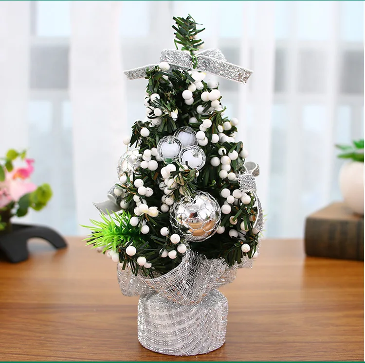 Рождество День декор для торговых центров аксессуары для рабочего стола маленькая елка вечерние поставки свадебные принадлежности - Цвет: Silver